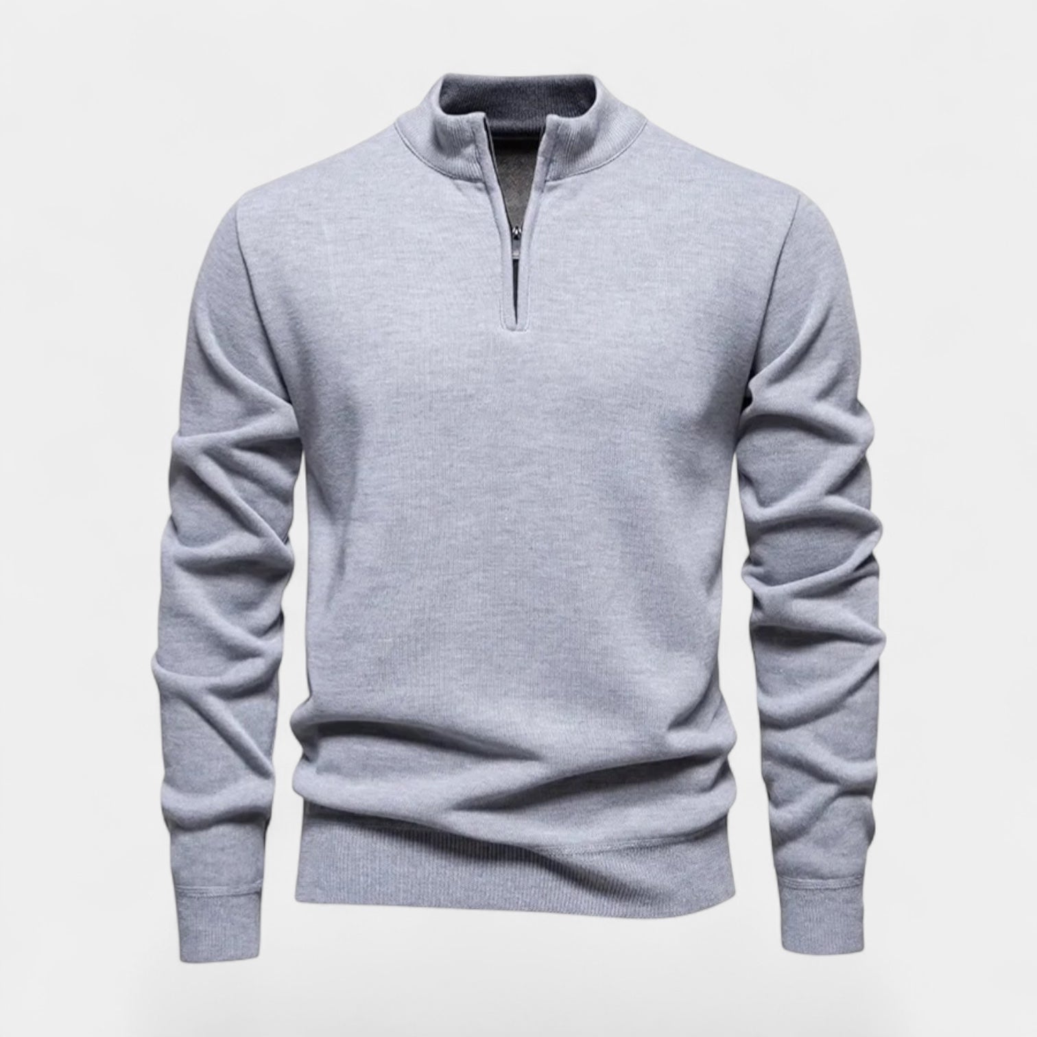 Pull Homme En Maille À Col Quart-Zip