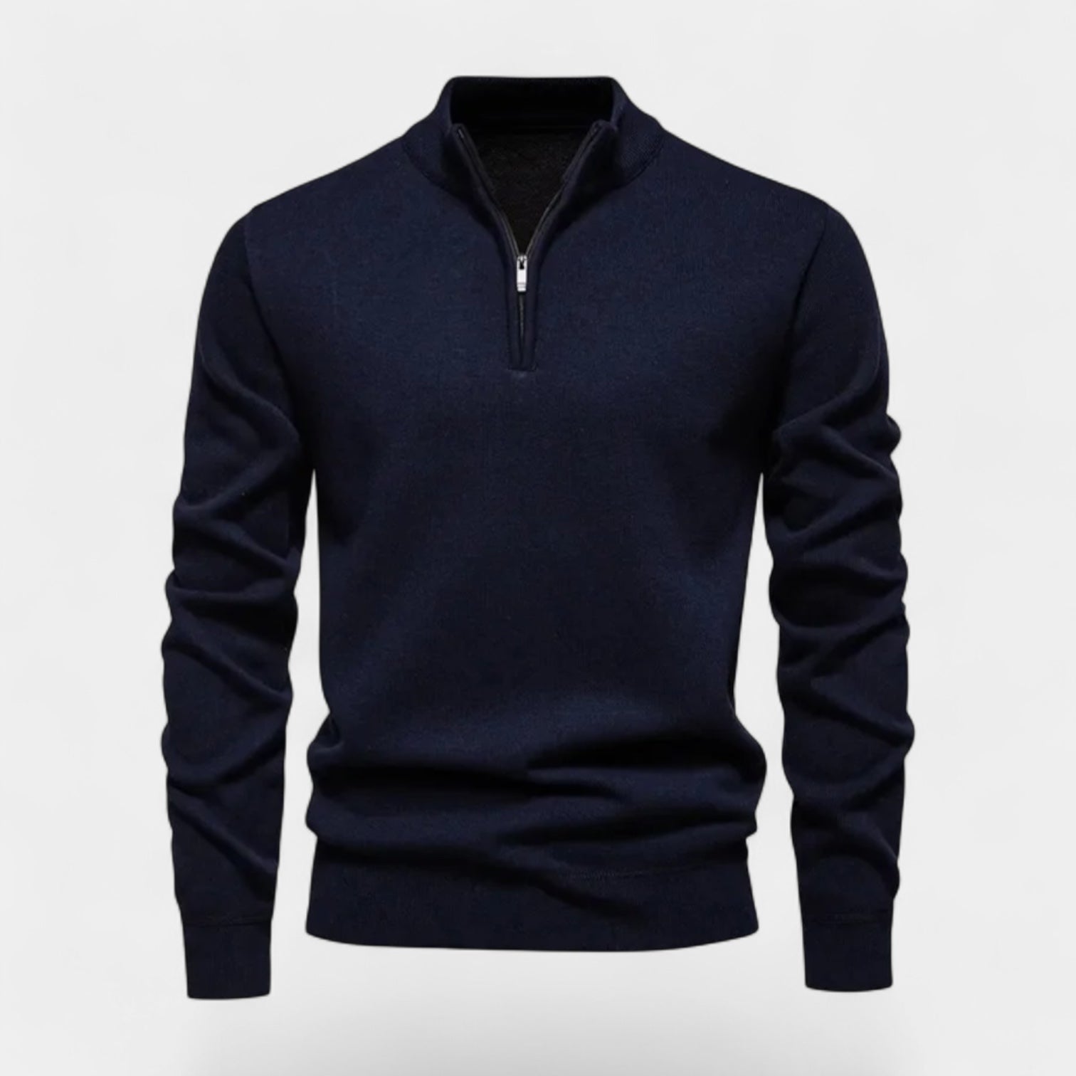 Pull Homme En Maille À Col Quart-Zip